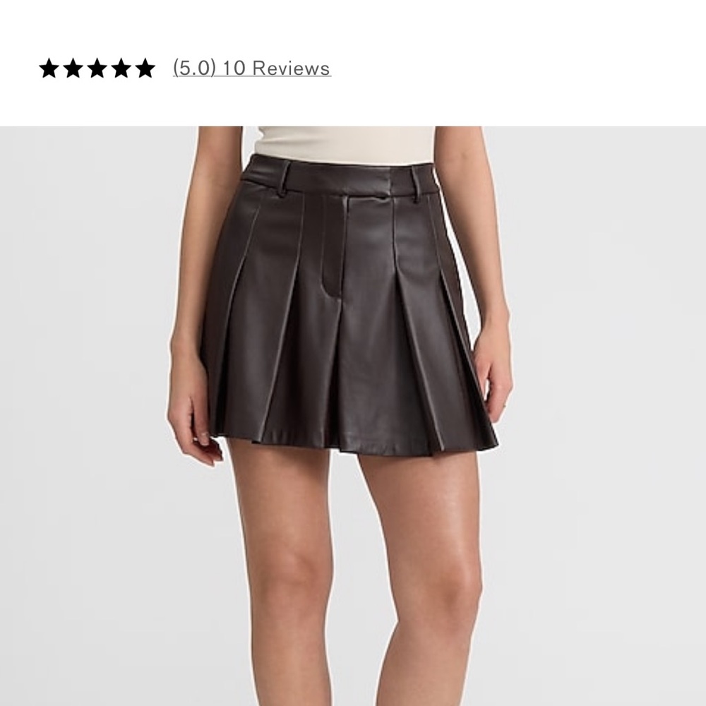 Express Brown Faux Leather Mini Skirt